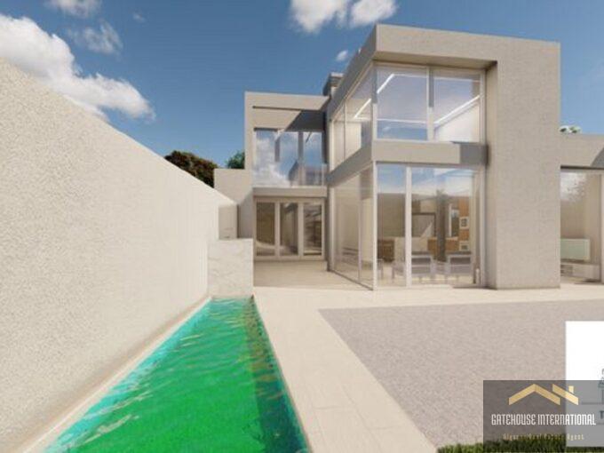 Grund til at bygge en moderne villa med 3 soveværelser nær Faro Algarve