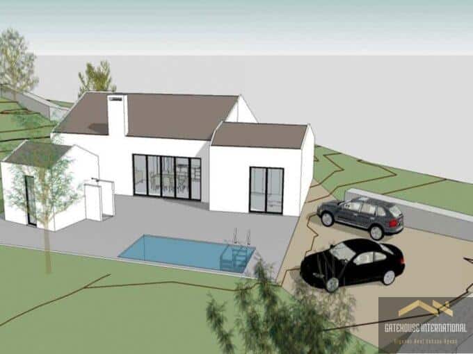 Perceel met goedkeuring voor de bouw van een gelijkvloerse villa met 3 slaapkamers in Santa Barbara De Nexe 76