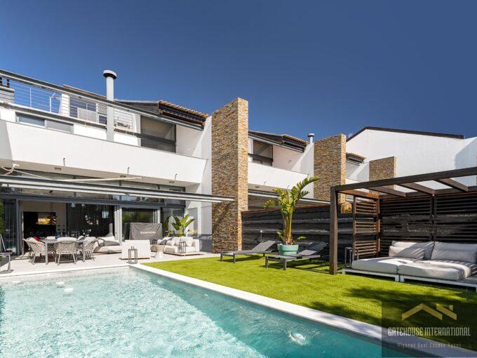 Splinterny moderne 4-sengs villa med dyb pool i Almancil Algarve 9